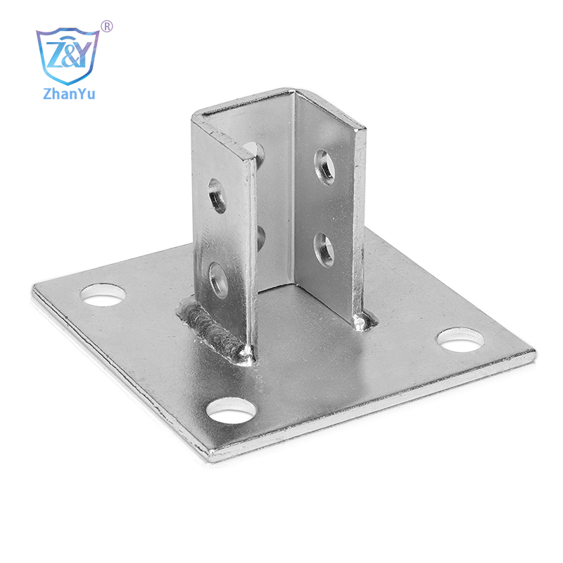 Aceiro por inmersión en quente Back to Back Unistrut Channel Accessories Placa base de poste cadrada