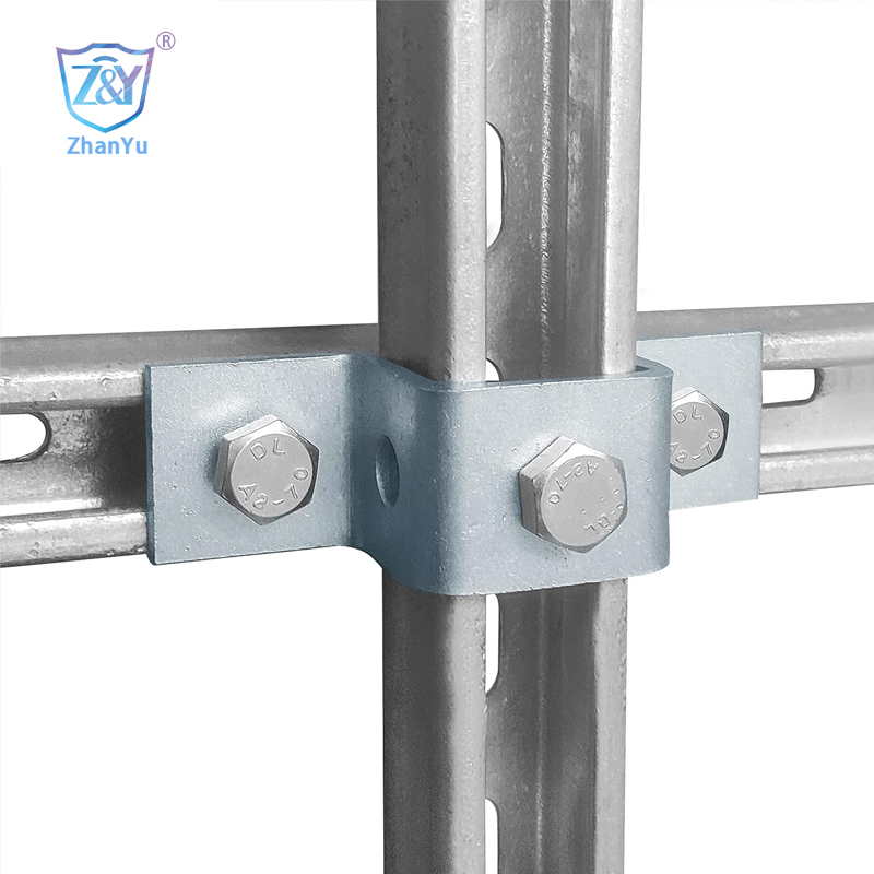 accessoris d'unistrut, Conjunt de canal de puntal: suport de placa plana de connector en forma de T de 4 forats